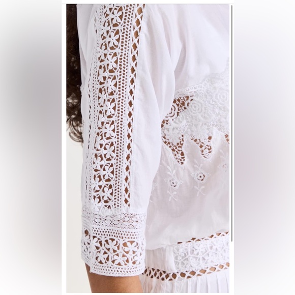 Loveshackfancy Beth white cotton long dress NEW Large L - Picture 4 of 6